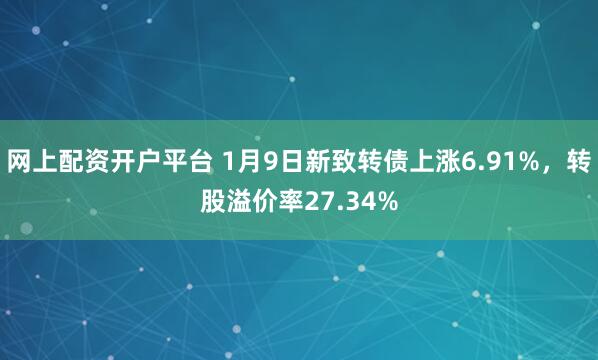 网上配资开户平台 1月9日新致转债上涨6.91%，转股溢价率27.34%